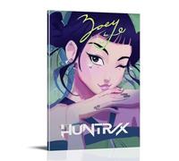 KPop Demon Hunters Action Girl Group Movie Poster Wall Art Canvas Aesthetic Cover Poster Vintage Music And Movies Decorative Painting for Living Room Bed Room 08x12inch(20x30cm) Frame-style