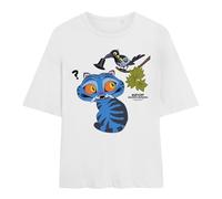 Kpop Demon Hunters Derpy and Sussie Hat Ladies Oversized T Shirt, White, Large