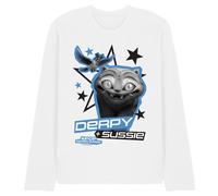 Kpop Demon Hunters Derpy and Sussie Scrapbook Stars Unisex Long Sleeve T Shirt, White, XX-Large