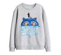 Kpop Demon Hunters Derpy Tiger Sinking Logo Kids Sweatshirt, Athletic Heather, 9-11