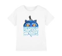 Kpop Demon Hunters Derpy Tiger Sinking Logo Kids T Shirt, White, 3-4Y