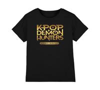 Kpop Demon Hunters Golden Tour Countdown Kids T Shirt, Black, 5-6Y