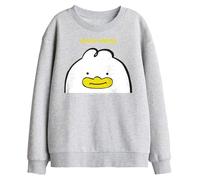 Kpop Demon Hunters - Hello Friend Derpy Letter Kids Sweatshirt, Heather Grey, 12-13