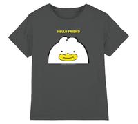 Kpop Demon Hunters - Hello Friend Derpy Letter Kids T Shirt, Charcoal, 5-6
