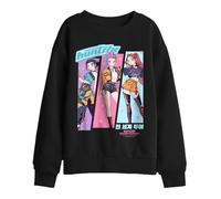 Kpop Demon Hunters Huntrix Anime Sketch Kids Sweatshirt, Black, 5-6