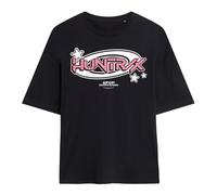 Kpop Demon Hunters Huntrix Circle Logo Ladies Oversized T Shirt, Black, Small