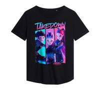 Kpop Demon Hunters Huntrix Demons Takedown Comic Ladies Fashion T Shirt, Black, Medium