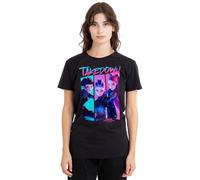 Kpop Demon Hunters Huntrix Demons Takedown Comic Ladies T Shirt, Black, X-Large