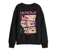 Kpop Demon Hunters Huntrix Eyes Comic Strip Kids Sweatshirt, Black, 9-11