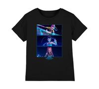 Kpop Demon Hunters Huntrix Fighting Kids T-Shirt, Black, 9-11Y