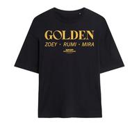 Kpop Demon Hunters Huntrix Golden Names Ladies Oversized T Shirt, Black, X-Large