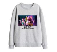 Kpop Demon Hunters Huntrix Group Singing Kids Sweatshirt, Athletic Heather, 12-13