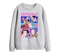 Kpop Demon Hunters Huntrix Neon Comic Anime Kids Sweatshirt, Athletic Heather, 12-13