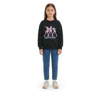 KPop Demon Hunters Huntrix Rumi Mira Zoey Girls Black Sweatshirt | Long Sleeve Crew Neck Pull-On Jumper | Everyday Wear Top for Teens | K-Pop Merch - 11-12 Years
