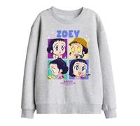 Kpop Demon Hunters - Huntrix Zoey Chibi Boes Kids Sweatshirt, Heather Grey, 9-11