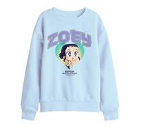Kpop Demon Hunters - Huntrix Zoey Collegic Kids Sweatshirt, Light Blue, 12-13
