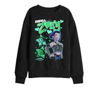 Kpop Demon Hunters Huntrix Zoey Popstar Kids Sweatshirt, Black, 12-13