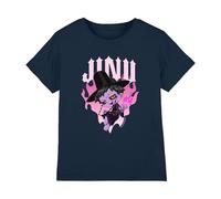 Kpop Demon Hunters - Jinu Demon Heart Flames Kids T Shirt, Navy, 3-4