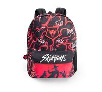 KPop Demon Hunters K-Pop Demon Hunters Saja Boys Black Backpack | Graphic School Rucksack with Front Zip Closure | Adjustable Padded Shoulder Straps & Side Pocket | Movie Merch