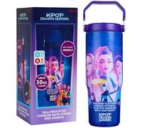 KPop Demon Hunters Official Tumbler 30oz/850ml, Insulated Water Bottle with Straw & Handle, Leakproof Stainless Steel Metal Flask for Hot Cold Drinks