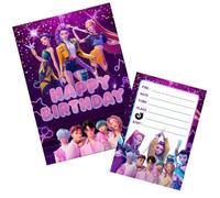 Kpop Demon Hunters Party Invites K-pop Invitations & Envelopes 12 PCS (WRITE ON) New,with 12 PCS Seal Stickers Girls Childrens for Demon Theme Party Supplies (Style1)