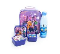 KPop Demon Hunters Purple Lunch Bag | Insulated Food Container with Bottle & 3 Snack Pots | Cartoon Character School Lunchbox | K-Pop Demon Hunters Merch