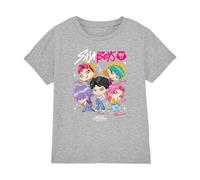 Kpop Demon Hunters - Saja Boys Chibi Poster Kids T Shirt, Heather Grey, 12-13