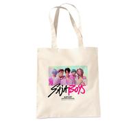 Kpop Demon Hunters Saja Boys Photoframe Grocery Travel Reusable Tote Bag, Natural