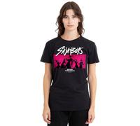 Kpop Demon Hunters Saja Boys Pink Demons Ladies T Shirt, Black, Medium