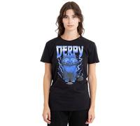 Kpop Demon Hunters Womens Derpy Tiger Lightning Band Tee Ladies Shirt, Charcoal, Black, M UK