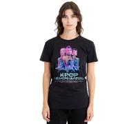 Kpop Demon Hunters Womens K-pop Huntrix Billboard Poster Ladies T-Shirt, Black, M UK