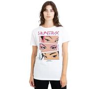 Kpop Demon Hunters Women's Kpop Demon Hunters Huntrix Eyes Comic Strip Ladies T Shirt, Pink T-Shirt