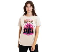Kpop Demon Hunters Women's Kpop Demon Hunters Saja Boys Beware of Demons Ladies T Shirt, Natural T-Shirt (Pack of 1)