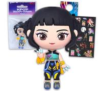 Kpop Demon Hunters Zoey Refrigerator Magnet Set - Bundle with 3D Zoey Magnet for Fridge, Whiteboard, Locker, Classsroom, Kitchen, More Plus Stickers | Kpop Demon Hunters Magnetic Decor