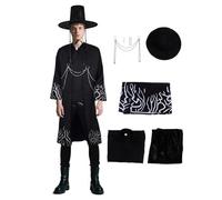 Kpop Demon Saja Boys Costume for Adults, Men's Sajaboys Jinu Baby Saja Abby Cosplay Costume Full Set Idol Stage Outfits Black Coat Pants Hat