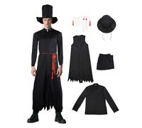 Kpop Demon Saja Boys Costume for Adults,Men's Sajaboys Jinu Baby Saja Abby Cosplay Costume Full Set Idol Stage Outfits Black Coat Pants Hat