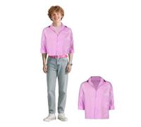 Kpop Demon Saja Boys Jinu Costume for Kids, Boys Jinu Saja Boy Pink Cosplay Shirt K Pop Idol Blouse Top Halloween Carnival Party Outfits