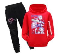 Kpop Demons H-Hunters Tracksuit Set for Girls Vintage Y2K Pullover Huntrix Huntr/X Hip Hop Streetwear Fashion Long Sleeve Anime Printed Hooded Sweatshirt Two-Piece Set