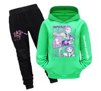 Kpop Demons H-Hunters Tracksuit Set for Girls Vintage Y2K Pullover Huntrix Huntr/X Hip Hop Streetwear Fashion Long Sleeve Anime Printed Hooded Sweatshirt Two-Piece Set