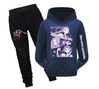 Kpop Demons H-Hunters Tracksuit Set for Girls Vintage Y2K Pullover Huntrix Huntr/X Hip Hop Streetwear Fashion Long Sleeve Anime Printed Hooded Sweatshirt Two-Piece Set