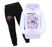 Kpop Demons H-Hunters Tracksuit Set for Girls Vintage Y2K Pullover Huntrix Huntr/X Hip Hop Streetwear Fashion Long Sleeve Anime Printed Hooded Sweatshirt Two-Piece Set