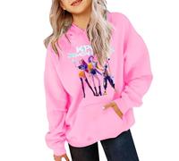 KPop Demons Hunters Hoodies for Girls Rumi Halloween Costume Fancy Dress Huntrix Huntr/X Hip Hop Streetwear Pullover Kids Cosplay Uniform Carnival Outfit (01-1-Pink, 9-11 years)