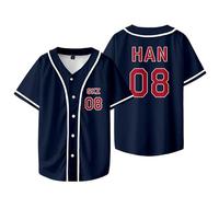 Kpop Felix Baseball Jersey Bangchan Chaotic Han in Hyunjin Lee Know Changbin Seungmin Dominate World Tour Merch