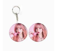 KPOP GIDLE Member YUQI Peripheral Pendant Accessories Round Pin Badge Button And Keychain Mini Mirror Strawberry Music Festival