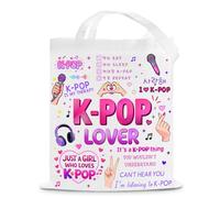 Kpop Gifts for Girls K-Pop Gift Tote Bag for Kpop Music Lover Korean Drama Canvas Tote Bag Gift for K-Pop Lover Kpop Merch Stuff K Drama Gifts for K-Pop Fans Korean Pop Stuff Kpop Party Favor Bags