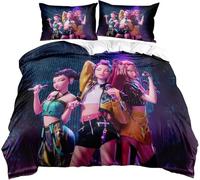 KPop Hunters Quilt Cover Comforter Covers Duvet Cover Rumi Mira Zoey Jinu Tigea Bedding Set with Pillow Cases Closure Soft Microfiber 3 Pieces Single 135 x 200 cm