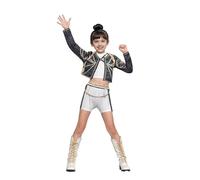 Kpop Hunters Rumi Costume for Girls, Kids K Pop Stars Vocal Rumi Cosplay Stage Outfits Black Jacket Shirt Pants, K-Pop Idol Singers Performance Outfit