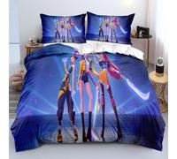 KPop Hunters Single 135 x 200 cm Bedroom Duvet Cover Set Soft Lightweight Polyester, Rumi Mira Zoey Jinu Tiger Sajo Bedding Set