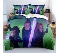 KPop Hunters Single 135 x 200 cm Bedroom Duvet Cover Set Soft Lightweight Polyester, Rumi Mira Zoey Jinu Tiger Saja Bedding Set