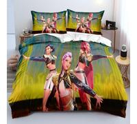 KPop Hunters Single 135 x 200 cm Bedroom Duvet Cover Set Soft Lightweight Polyester, Rumi Mira Zoey Jinu Tiger Sajo Bedding Set